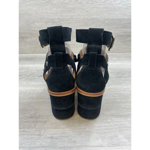 UGG Macayla Women's Sandal Slingback Gladiator Strappy Ankle Heel 7.5 Black Shoe - Picture 4 of 11